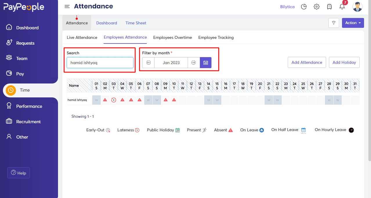 Employees Attendance Paypeople Hr Payroll Hrms Attendance Software