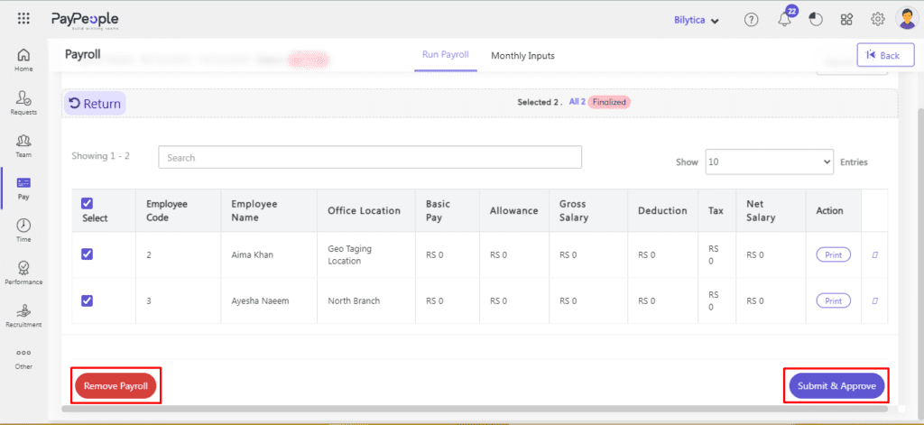 Run Payroll - Paypeople.pk