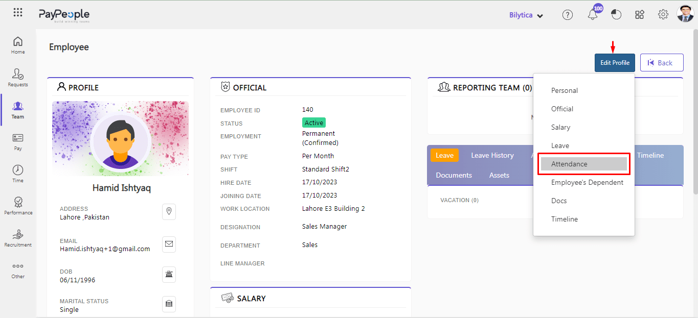 Employee Tracking - Paypeople.pk