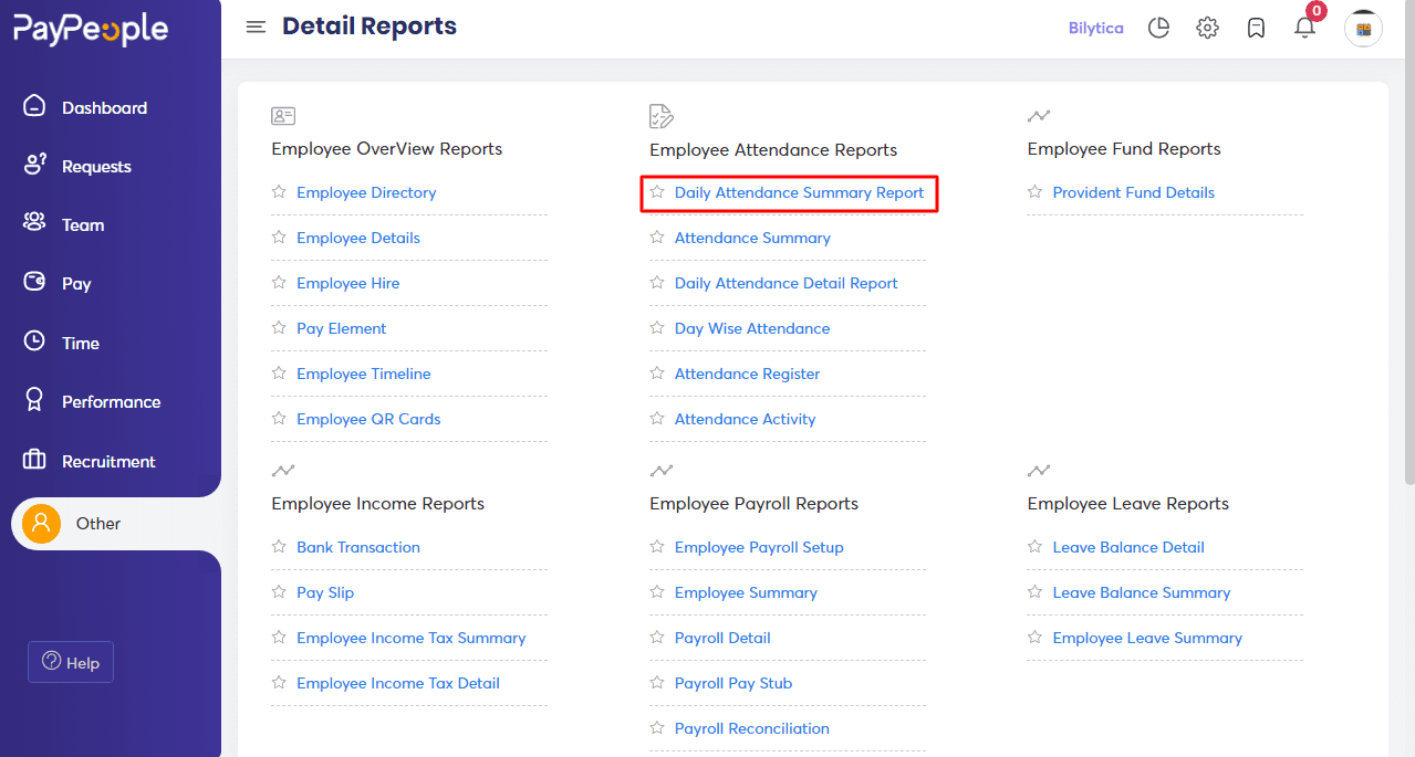 Employee Attendance Reports Paypeople Hr Payroll Hrms Attendance