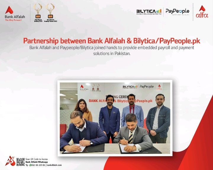 PayPeople.pk and Bank Alfalah Partnership in Pakistan Earn Wage access, digital Payroll disbursement solution