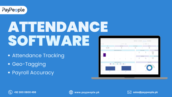 Modern digital dashboard showing real time employee monitoring through attendance software on a laptop.