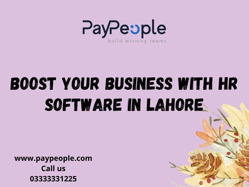 Local business professionals using modern hr software in lahore on a laptop office desk.