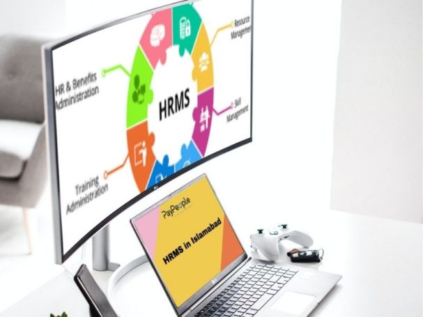 Modern office building skyline representing digital hrms in islamabad for corporate organizations.