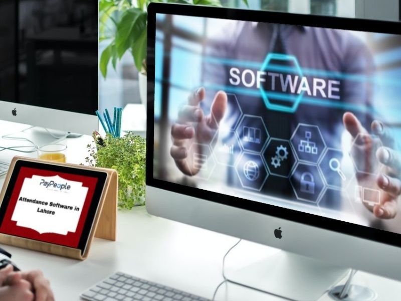 Professional employee marking presence using cloud based attendance software in Lahore with digital signature.