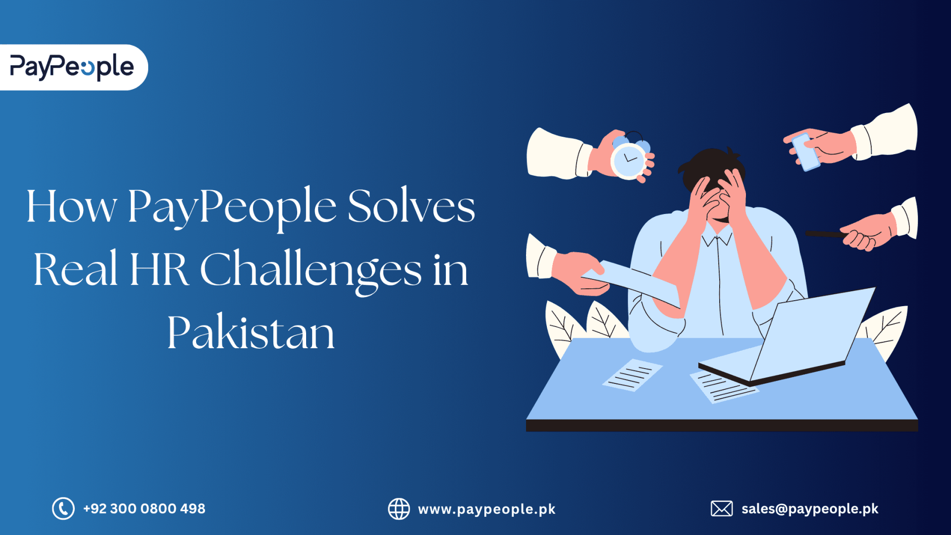 Team lead managing hr challenges in pakistan using PayPeople cloud payroll software dashboard.