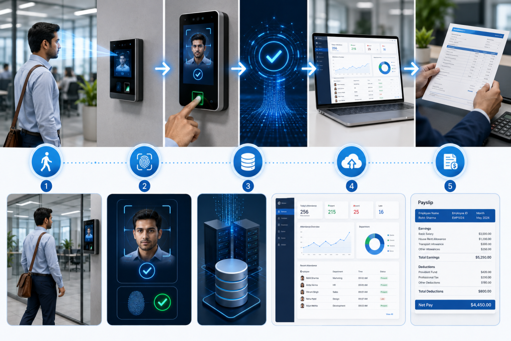 Face recognition attendance software for employee time tracking and payroll