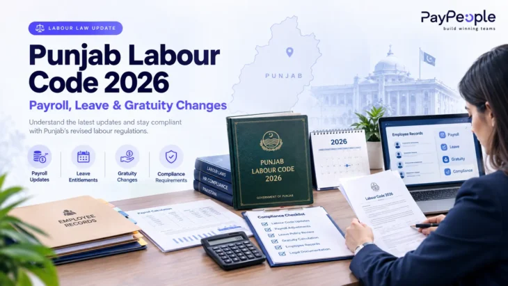 Punjab Labour Code 2026 gratuity changes showing 5-year to 1-year service threshold and illustrative gratuity calculation